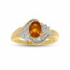 Thumbnail Image 0 of Citrine Swirl Ring in 10K Gold with Diamond Accents - Size 7