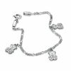 Thumbnail Image 0 of Child's Figaro Bracelet in Sterling Silver with Dangling Bears - 5.5"