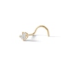 Thumbnail Image 0 of 14K Semi-Solid Gold Diamond Accent Nose Stud - 22G 3/8"