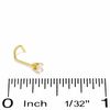 Thumbnail Image 1 of 14K Semi-Solid Gold Diamond Accent Nose Stud - 22G 3/8"