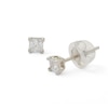 Thumbnail Image 0 of 3mm Princess-Cut Cubic Zirconia Stud Earrings in Sterling Silver