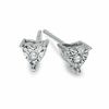 Thumbnail Image 0 of Diamond Accent Heart Illusion Solitaire Earrings in 10K White Gold