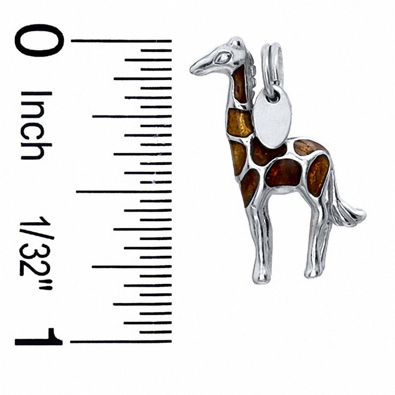 Enamel Giraffe Charm in Sterling Silver