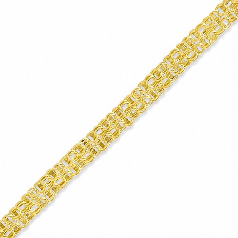 10K Gold Greek Key Bracelet - 7.25"