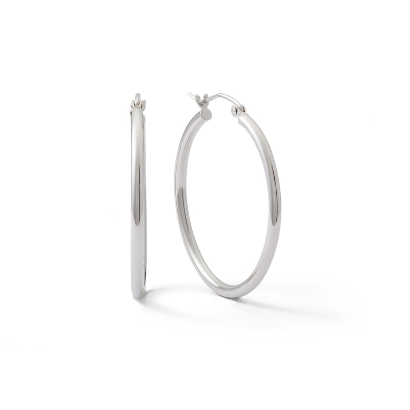 30mm Hoop Earrings in Sterling Silver
