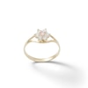 Thumbnail Image 0 of Child's Clear and Pink Cubic Zirconia Flower Ring in 10K Gold - Size 3