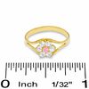 Thumbnail Image 2 of Child's Clear and Pink Cubic Zirconia Flower Ring in 10K Gold - Size 3