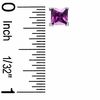 Thumbnail Image 1 of 5.0mm Princess-Cut Purple Cubic Zirconia Stud Earrings in Sterling Silver