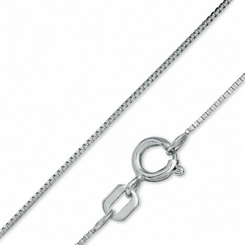 Child's 0.55mm Solid Box Chain Necklace in 10K White Gold - 13"