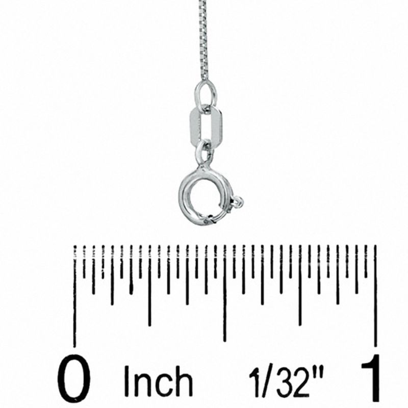 Child's 0.55mm Solid Box Chain Necklace in 10K White Gold - 13"