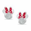 Thumbnail Image 0 of Child's ©Disney Minnie Mouse with Red Enamel Bow Stud Earrings in Sterling Silver