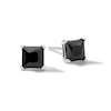 Thumbnail Image 0 of 5.0mm Princess-Cut Black Cubic Zirconia Stud Earrings in Sterling Silver