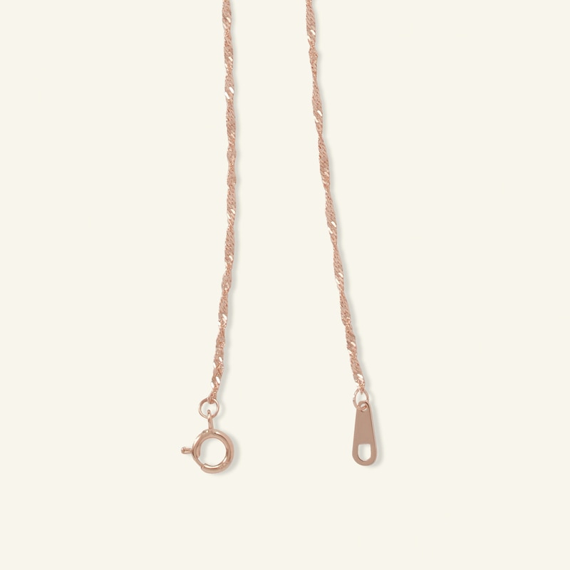 020 Gauge Singapore Chain Necklace in 10K Solid Rose Gold - 20"