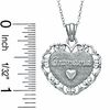 Thumbnail Image 1 of Diamond-Cut "Grandma" Filigree Frame Heart Pendant in Sterling Silver