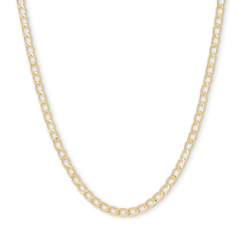 10K Hollow Gold Curb Chain Made in Italy  - 20"