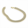 Thumbnail Image 0 of Diamond Accent Three Row Tennis Bracelet in 18K Gold-Plated Sterling Silver - 7.25"