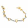 Thumbnail Image 1 of Diamond Accent Heart Link Bracelet in 18K Gold-Plated Sterling Silver - 7.5"