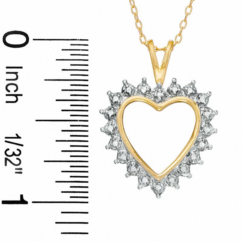 Diamond Accent Heart Pendant in 18K Gold-Plated Sterling Silver