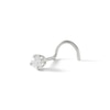 Thumbnail Image 0 of 14K Semi-Solid White Gold Diamond Accent Screw Nose Stud - 22G