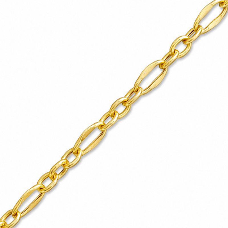 050 Gauge Figaro Chain  Bracelet in 10K Gold - 7.25"