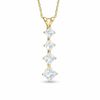 Thumbnail Image 0 of Journey Princess-Cut Cubic Zirconia Four Stone Pendant in 10K Gold