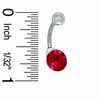 Thumbnail Image 1 of 014 Gauge Belly Button Ring with Fuschia Crystal in Stainless Steel