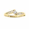 Thumbnail Image 0 of 1/7 CT. Diamond Solitaire Bypass Ring in 10K Gold with Diamond Accents - Size 7