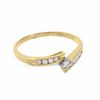 Thumbnail Image 2 of 1/7 CT. Diamond Solitaire Bypass Ring in 10K Gold with Diamond Accents - Size 7