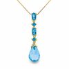 Thumbnail Image 0 of Blue Topaz Briolette Drop Pendant in 10K Gold with Diamond Accents