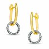 Thumbnail Image 0 of Diamond Accent Circle Drop Earrings in 18K Gold-Plated Sterling Silver