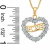 Thumbnail Image 1 of Diamond Accent "Love" Heart Pendant in 18K Gold-Plated Sterling Silver