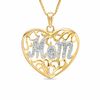 Thumbnail Image 0 of Diamond Accent "Mom" Heart Pendant in 18K Gold-Plated Sterling Silver