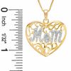 Thumbnail Image 1 of Diamond Accent "Mom" Heart Pendant in 18K Gold-Plated Sterling Silver