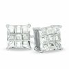 Thumbnail Image 0 of Composite Princess-Cut Cubic Zirconia Stud Earrings in Sterling Silver