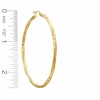 Thumbnail Image 3 of 59.5mm Diamond-Cut Twist Hoop Earrings in 10K Tube Hollow Gold