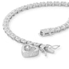 Thumbnail Image 1 of Diamond Accent S Heart Dangle Bracelet in Sterling Silver - 7.25"