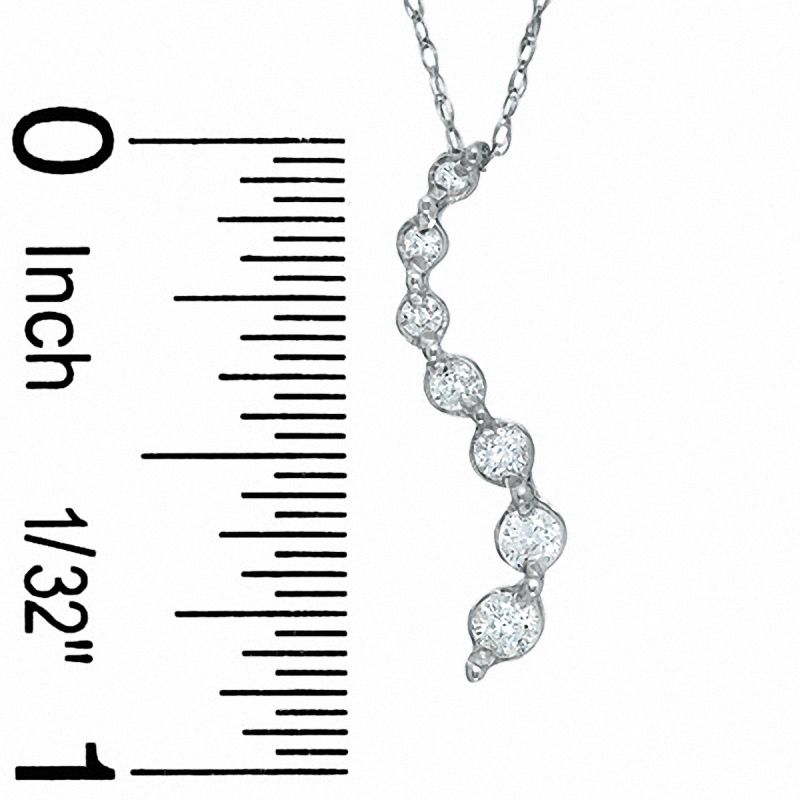 1/4 CT. T.W. Journey Diamond Seven Stone Pendant in 10K White Gold - 16"