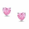 Thumbnail Image 0 of Heart-Shaped Cubic Zirconia Stud Earrings Set in Sterling Silver