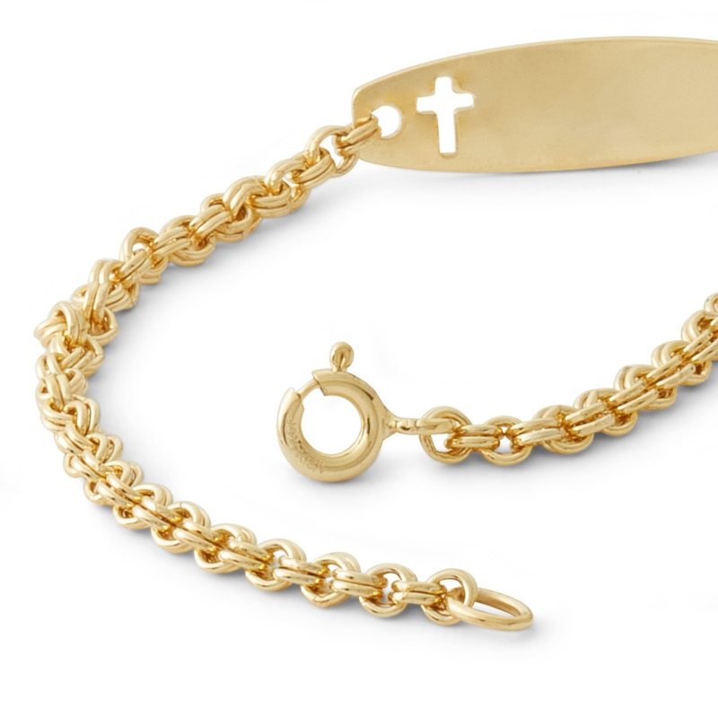 Child's 14K Gold Fill Cross ID Bracelet - 6.25"