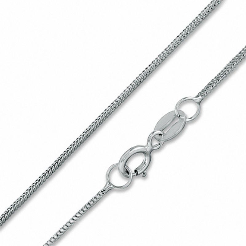 060 Gauge Sparkling Foxtail Chain Necklace in 10K White Gold - 16"