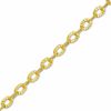 Thumbnail Image 0 of 10K Gold 050 Gauge Hollow Diamond-Cut Rolo Chain Anklet - 10"