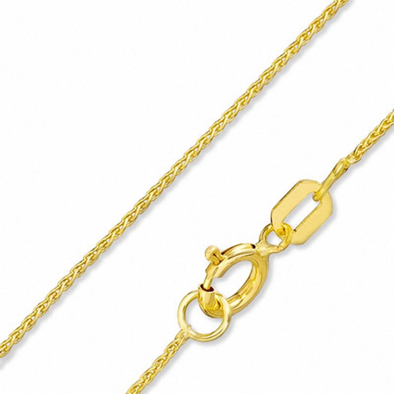 Child's 14K Gold 020 Gauge Diamond-Cut Round Wheat Chain Necklace - 13"