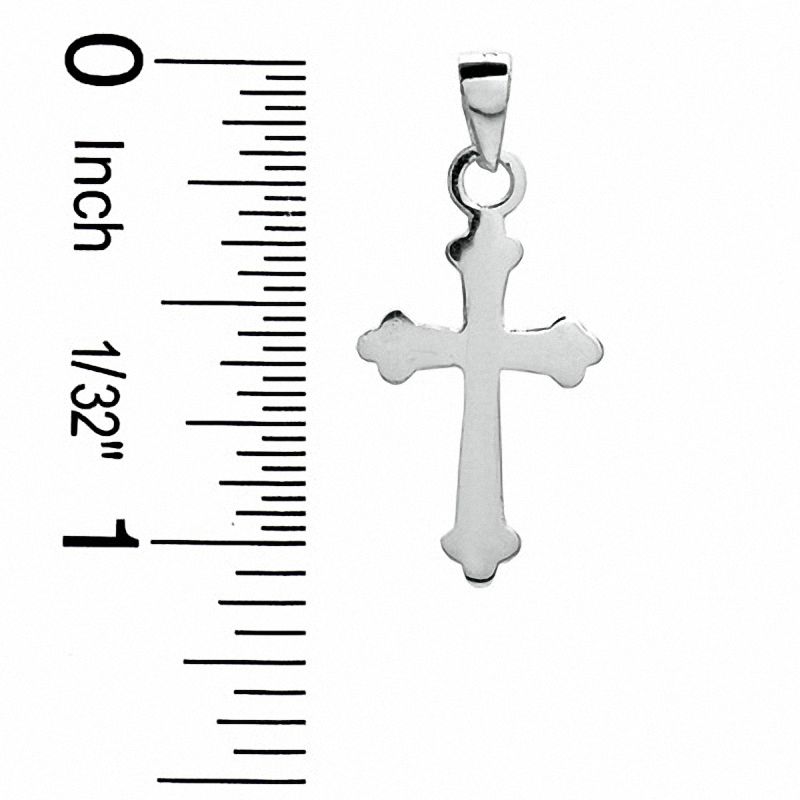 Scallop Cross Charm in Sterling Silver