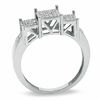 Thumbnail Image 1 of 1/10 CT. T.W. Diamond Micro Three Square Ring in 10K White Gold