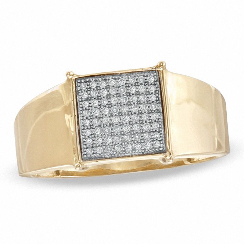 1/5 CT. T.W. Square Composite Diamond Ring in 10K Gold