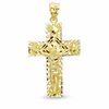 Thumbnail Image 0 of Crucifix with Diamond-Cut Filigree Outline Charm in 10K Gold