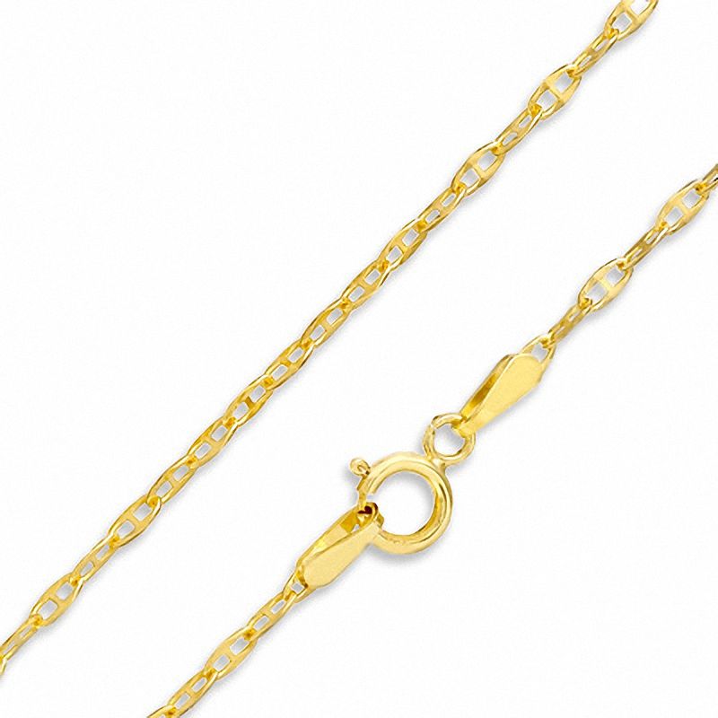 10K Gold 040 Gauge Hollow Forzatina Chain Necklace - 16"