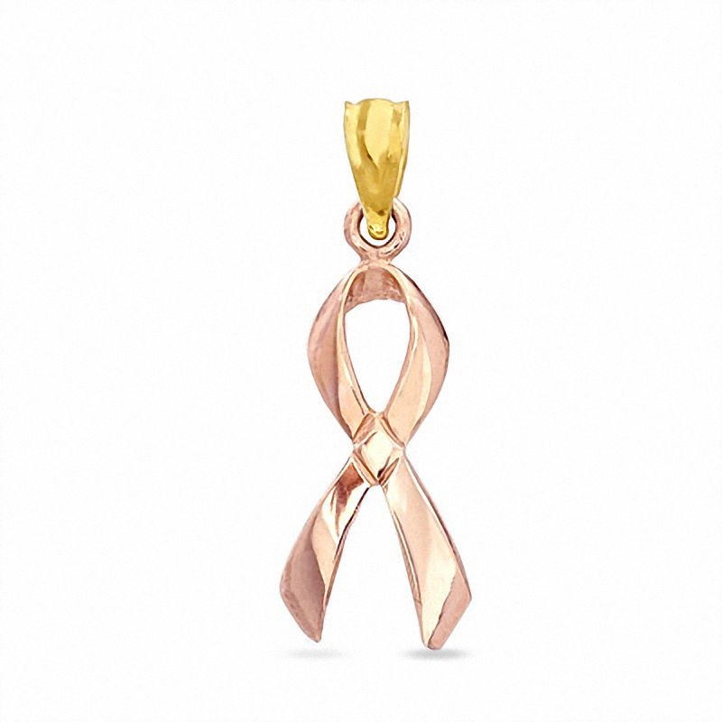 Breast Cancer Awareness Charm in 10K Two-Tone Gold