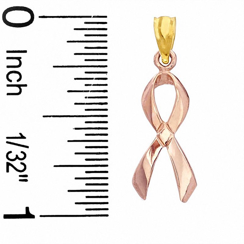 Breast Cancer Awareness Charm in 10K Two-Tone Gold