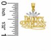 Thumbnail Image 1 of Textured "DADDY'S PRINCESS" with Crown Two-Tone Necklace Charm in 10K Gold